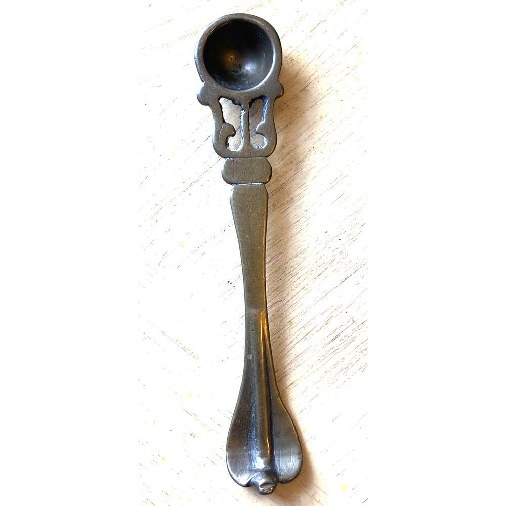 VTG Brass Carved Spoon Ganga Jamuna Hindu God Holy Water Worship Collectible